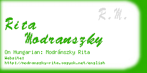 rita modranszky business card